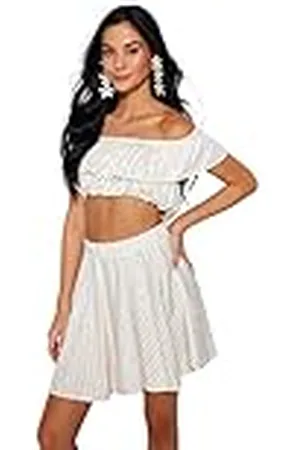 Trendyol Vrouwen Vrouw Gestreepte Geweven Blouse-Rok Tweedelige Set Shirt, , 34