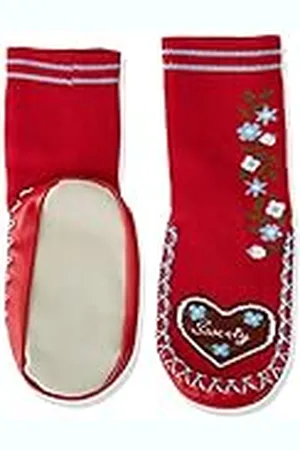 Playshoes Kinderhuisschoenen van katoen, pantoffels voor meisjes en jongens met antislipzool, met landhuismotief, , 19/22 EU