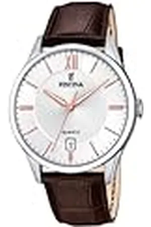 Festina Heren analoog kwarts horloge met leren armband F20426/4