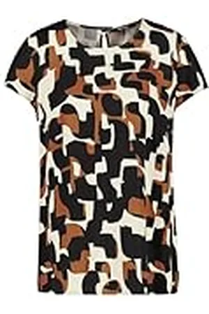 Taifun Dames blouseshirt met korte mouwen en patroon, , 42