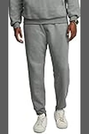 Fruit Of The Loom Eversoft fleece joggingbroek met zakken, ontspannen pasvorm, vochtafvoerend, ademend, conisch absorberende sweatbroek, trainingsbroek, gemengd grijs, L