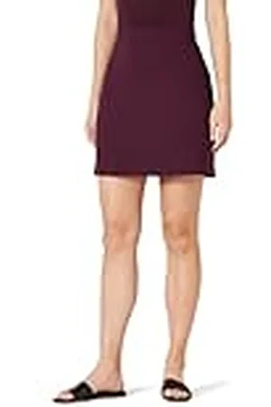 Amazon Ponte Pull-On Mini-lengte A-lijn rok voor dames, bordeaux, L