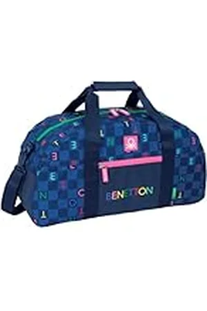 Safta Benetton Damero sporttas, ideaal voor kinderen van verschillende leeftijden, comfortabel en veelzijdig, kwaliteit en duurzaamheid, 50 x 26 x 20 cm, , M, Casual
