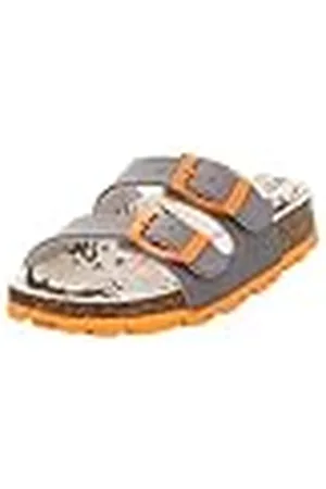 Superfit Mädchen FUSSBETTPANTOFFEL Hausschuhe, GRAU/ORANGE 2100