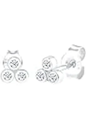 DIAMORE Elli Diamonds Oorringen voor dames, cirkeltrio met diamant (0,09 ct), in 925 sterling , Facetgeslepen, Diamant