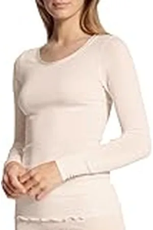 Calida True Confidence shirt met lange mouwen voor dames, van wolzijde, fijne rib, temperatuurregulerend en geurneutraliserend, , 36-38