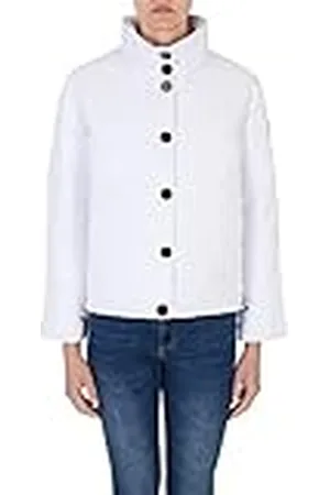 Armani Exchange Sustainable, Side Logo Tape, Knoopsluiting Geïsoleerd Jas, Optisch Wit, Klein, , S