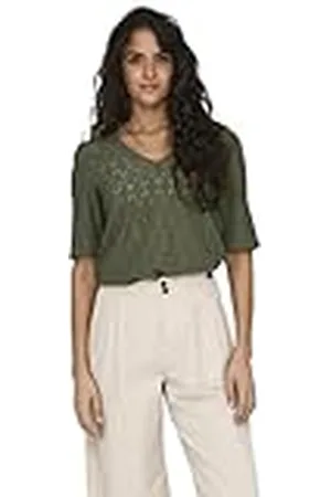ONLY Dames Onlrosa S/S V-hals Puff Top JRS T-shirt, , S