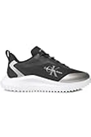 Calvin Klein CK JEANS Dames EVA Runner Low LACE Mix ML WN YW0YW0YW01442 Sneakers, zwart (zwart/zilver), 3.5 UK, , 36.5 EU
