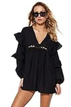 Trendyol Vrouwen Beachwear Midi Smock Jurk Ontspannen Geweven Jurk, , 62