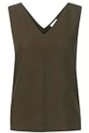 Kaffe Tank Top V-hals Mouwloos Regular Fit Hip Length Brede Schouders Dames, , 38