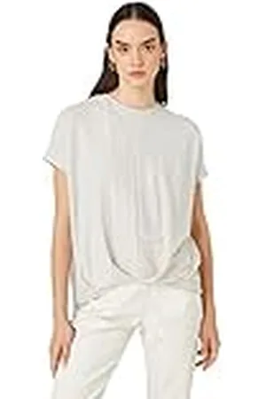 Koton Dames Relax Fit T-shirt Front Stitch Short Sleeve Crew Neck Blouse, , L