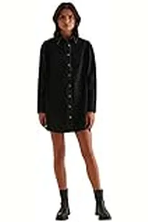 NA-KD Vrouwen Biologische Denim Shirt Jurk Casual, , 34