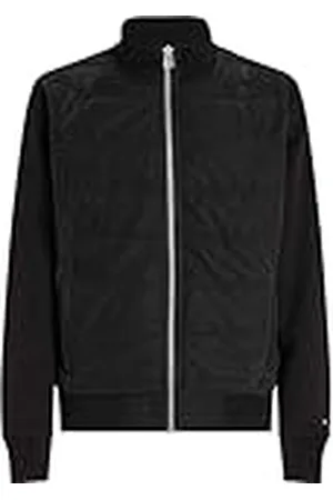 Tommy Hilfiger Heren MIX MEDIA ZIP THRU STAND CLR MW0MW35543, Zip Through Sweatshirt, Zwart, XL, , XL