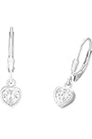 Prinzessin Lillifee Oorbellen 925 sterling zilveren meisjeskinderoorbellen, met zirkonia synth., 2,1 cm, hart, geleverd in sieradengeschenkdoosje