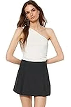 Trendyol Dames hoge taille skinny fit shorts, ,38, , 64