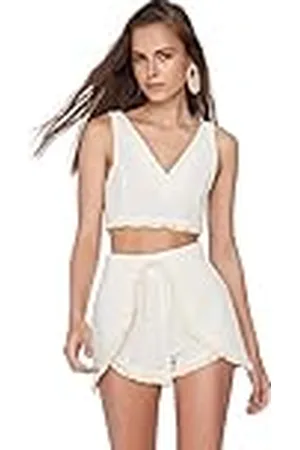 Trendyol Dames effen geweven tweedelige set, , 64