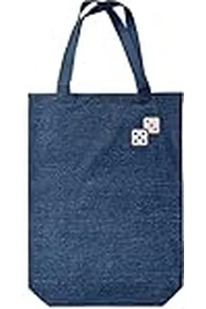 Green Fish Denim-draagtas, bedrukt, boodschappentas, machinewasbaar, opvouwbaar, handtas van jeans met handgrepen, 22 x 26 cm, , Eén maat, modern