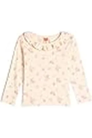 Koton Babygirls Flower Printed Ronde Hals Ruffel Detail Katoen Geribbeld T-shirt, , 6-9 Maanden