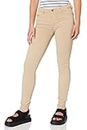 7 for all Mankind Dames Hw Skinny Colored Slim Illusion with Raw Cut Sandcastle Broek, , 27W / 30L