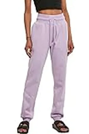 Urban classics Joggingbroek voor dames, van puur biologisch katoen met manchetten aan de pijpen, sportbroek voor vrouwen met hoge tailleband, verkrijgbaar in vele kleuren, maten XS - 5XL, , XS