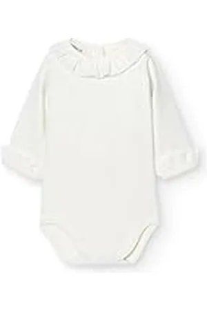 BABIDU Uniseks baby bodysuit met batist-kraag body, beige, 3 Maanden