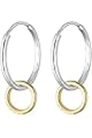 Elli Oorbellen dames cirkel Geo Look Bi-Color in 925 sterling , Sterling