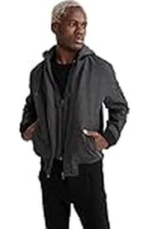 DeFacto Leren jas voor vrijetijdskleding - leren jas voor heren voor bovenkleding (D antraciet, S), , S