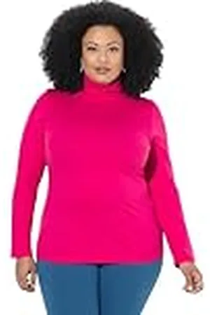 Ulla Popken Damesshirt, rolkraag, slim, lange mouwen, basic shirt, , 42-44