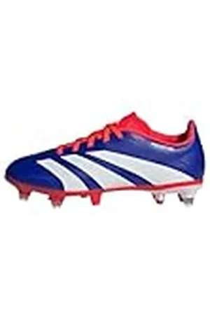 adidas Predator League J Voetbal Boots Soft Ground Schoenen Zacht Terrain, Lucid Blue/FTWR White/Solar Red, 35, Lucid Blue Ftwr Wit Solar Red, 35 EU