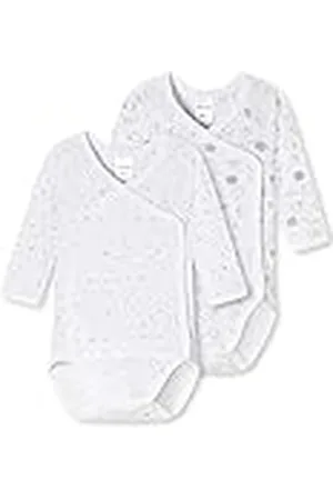 Schiesser Unisex Baby 2 PACK Wickelbody langarm und mit Knöpfen - 100% Organic Bio Baumwolle - Größe 44 bis 104