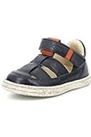 Kickers Uniseks Tractus sandalen voor kinderen, marineblauw oranje, 24 EU