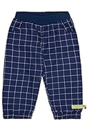 loud + proud Unisex ruiten, GOTS gecertificeerde broek, ultramarine, 62/68
