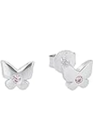 Prinzessin Lillifee Ohrstecker 925 Sterling Silber Mädchen Kinder Ohrschmuck, mit Zirkonia synth., 0,5 cm, Silber, Schmetterling, Kommt in Schmuck Geschenk Box, 2035984