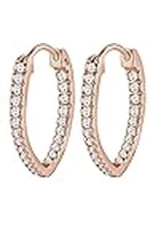 Elli Oorbellen dames creolen elegant ovaal met zirkonia kristallen in 925 sterling zilver, Kristal, Zirkonia