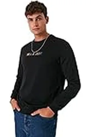 Trendyol Heren ronde hals met slogan regular sweatshirt, , L grote maten