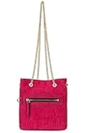 Kate Lee Leren schoudertas Mini Kacy fuchsia, dames,