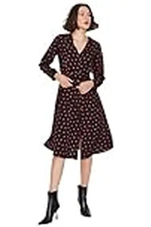 Trendyol Midi blousejurk voor dames, regular fit, geweven stof jurk, , 4-5 Jahre