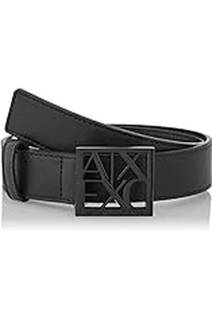 Armani Exchange Black Susi Medium Leren Damesriem, , 75