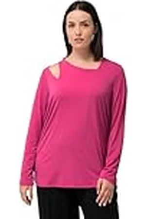 Ulla Popken Dames grote maten, shirt met cut-out, , 42-44