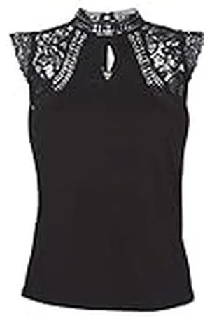 Morgan DSIN T-shirt met kant, zwart, TL voor dames, , L