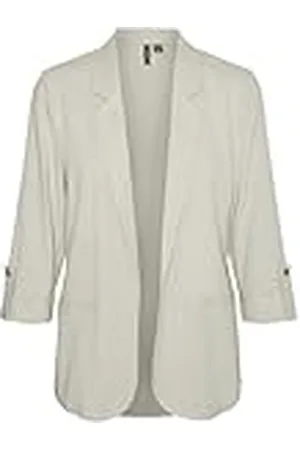 VERO MODA VMJESMILO 3/4 Loose WVN GA NOOS Blazer, Silver Lining, L, , L
