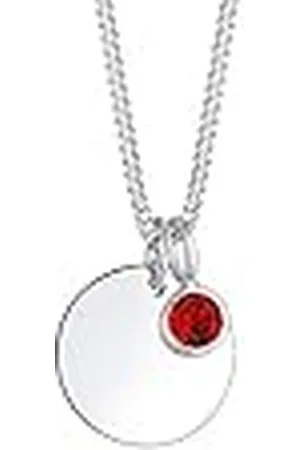 Elli Dames echt sieraad halsketting ketting geboortesteen april met Swarovski-kristallen in 925 sterling zilver 45 cm lengte, 45 EU, Facetgeslepen, Kristal