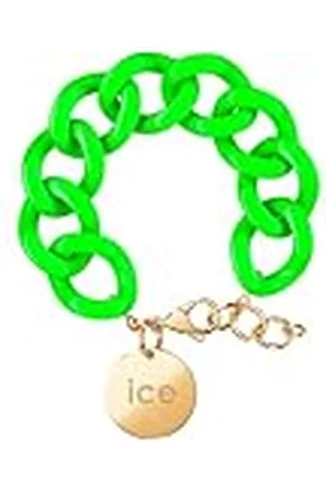 Ice-Watch ICE - Jewellery - Chain bracelet - Flashy green - Gold - Groene XL mesh armband voor vrouwen met gouden medaille (020922)