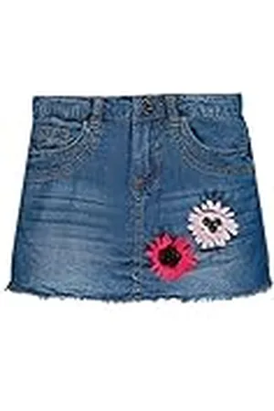 Brums Lichte denim rok/bloemen meisjes en meisjes, , 110 cm