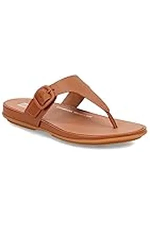 FitFlop Dames Gracie rubberen gesp lederen teen post sandalen plat, , 4 UK, , 37 EU