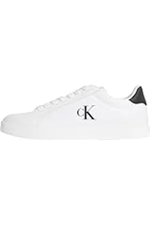 Calvin Klein CK JEANS Heren 3 CUPSOLE PU YM0YM01213 Low Top, Wit (Helder Wit/Ck Zwart), 9 UK, , 41.5 EU
