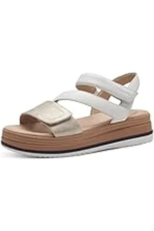 Tamaris Comfort 8-88702-42 197 Comb Wedge Plateau voor dames, comfortabele extra brede alledaagse schoen, feestelijk, elegant, platte sandalen, 39 EU breed, Kam, 39 EU Breed
