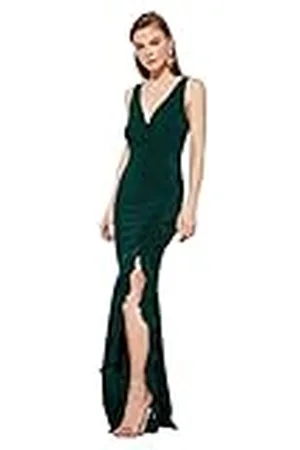 Trendyol Vrouwen Glam Maxi Zeemeermin Regular Gebreide Avondjurk, Groen, 62