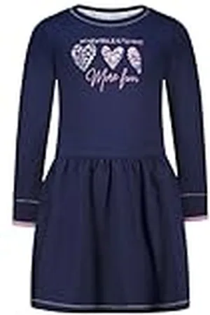 Salt & Pepper Meisjesjurk Mädchen mit Taschen Herzchen Motiv aus Pailletten Jurk, True Navy, 92-98 cm, , 92/98 cm